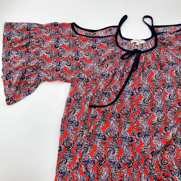 Umgee Cold Shoulder Paisley Print Casual Top - Picture 5 of 9